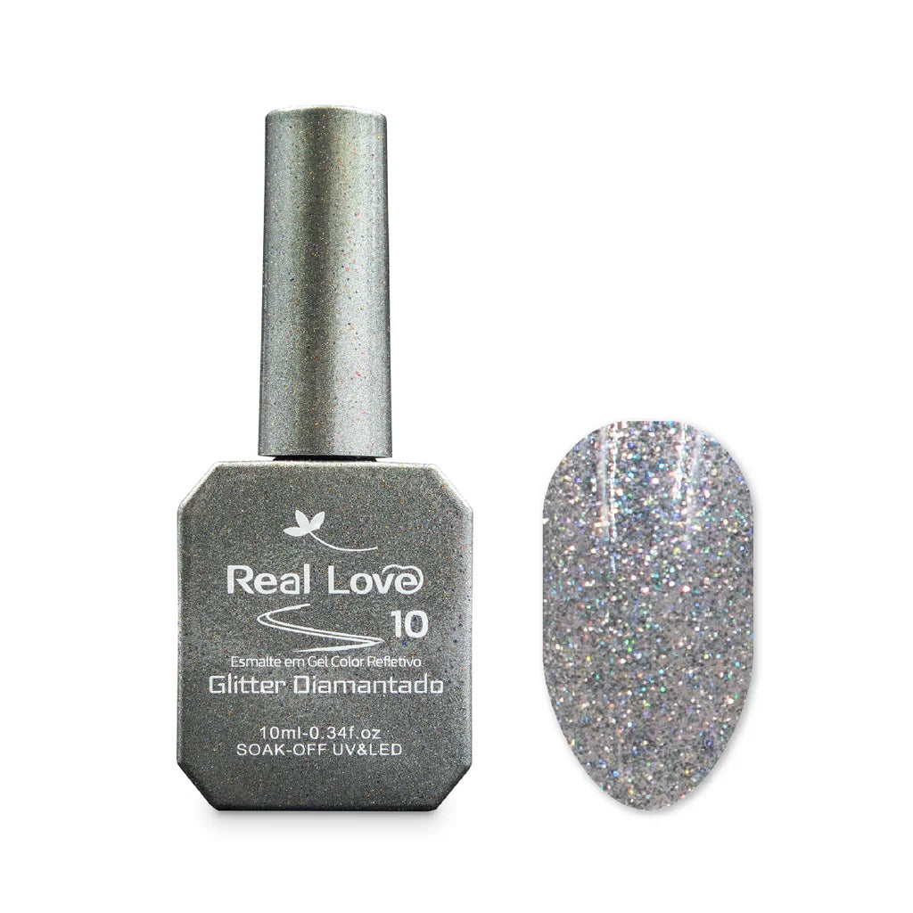 Esmalte Em Gel Refletivo Com Glitter Diamantado - 10ml - XD-GEL-39