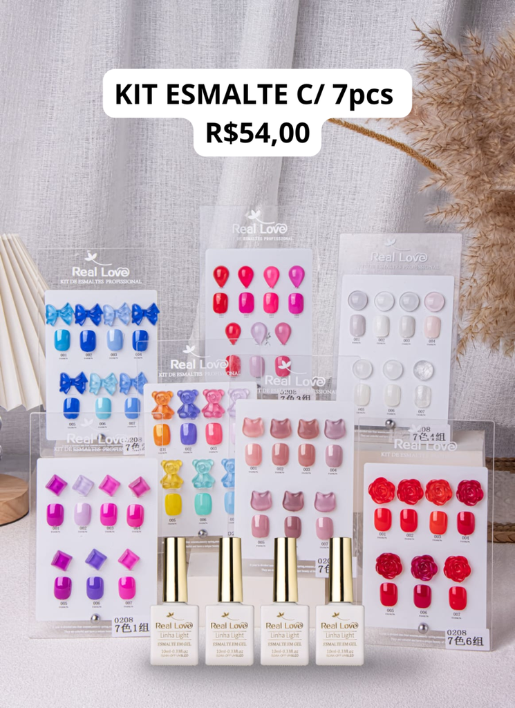 Kit Esmalte em Gel Profissional com 7 Frascos - 10ml - KIT-25
