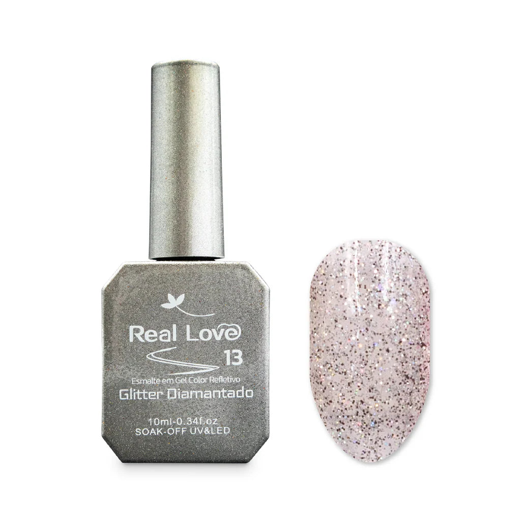 Esmalte Em Gel Refletivo Com Glitter Diamantado - 10ml - XD-GEL-39