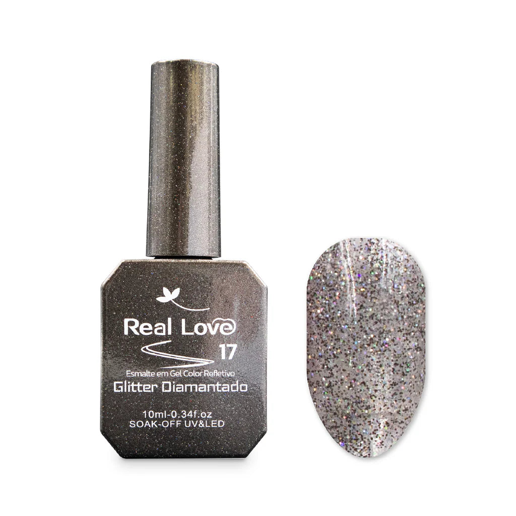 Esmalte Em Gel Refletivo Com Glitter Diamantado - 10ml - XD-GEL-39