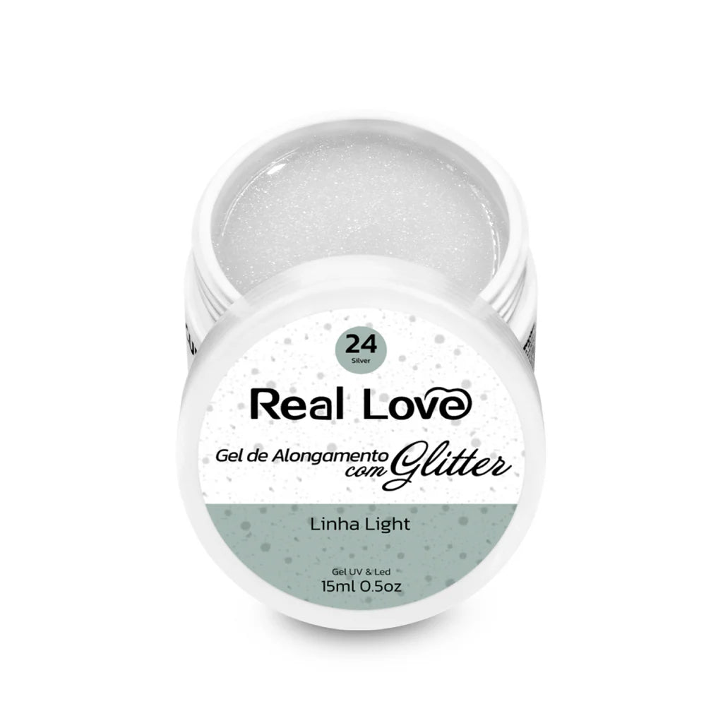 Gel de Alongamento com Glitter para Unhas - Linha Light - 15ml - GEL-17