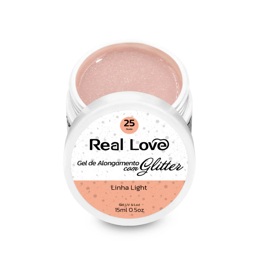 Gel de Alongamento com Glitter para Unhas - Linha Light - 15ml - GEL-17