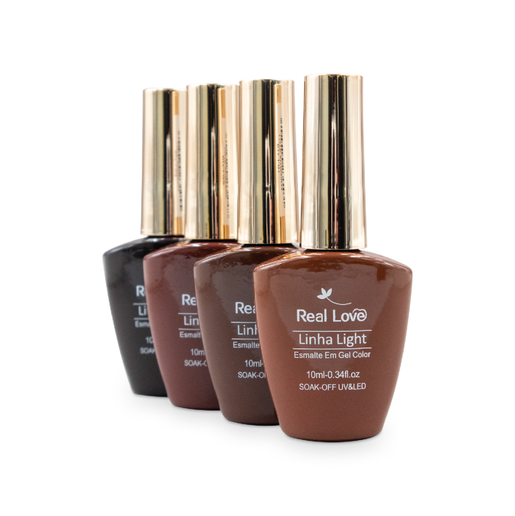 Kit Esmalte em Gel tons de Marrom - 10ml - KIT-I