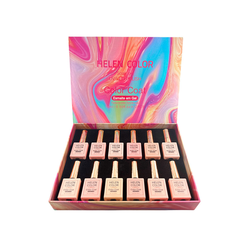 Kit Esmalte Tons de Nude 12 unid - 15ml- RJYJ-06