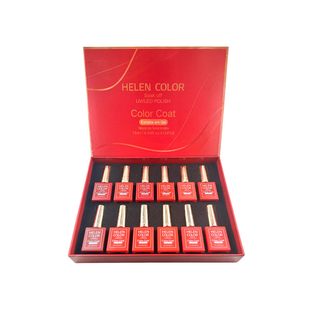 Kit Esmalte Tons de Vermelho - 12 unid - RJYJ-05