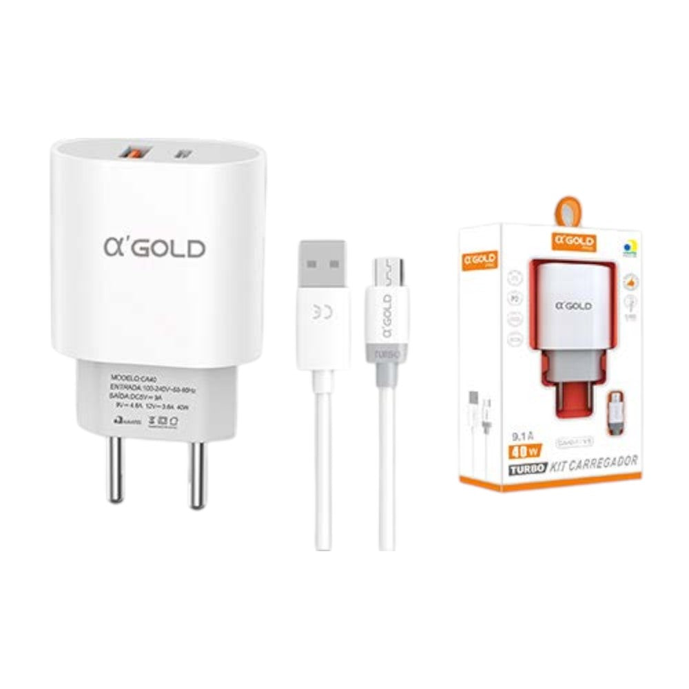 Kit carregador v8 9.1A  CA40-1