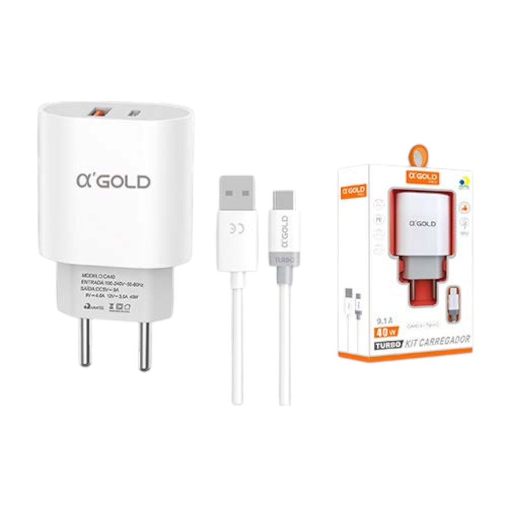 Kit carregador tipo C 9.1A CA40-3