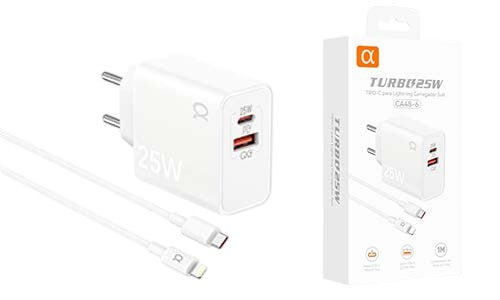 Kit carregador Lighting para tipo C CA48-6