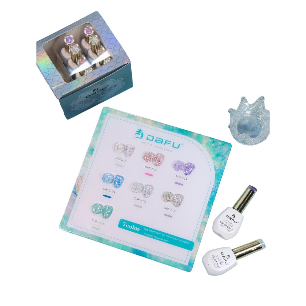 Esmalte em gel glitter 7 cores Dafu DF-EMUV12-3