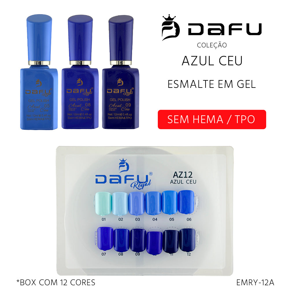 Esmalte em Gel Azul Céu Sem HEMA/TPO Royal 12ml - DF-AZ12