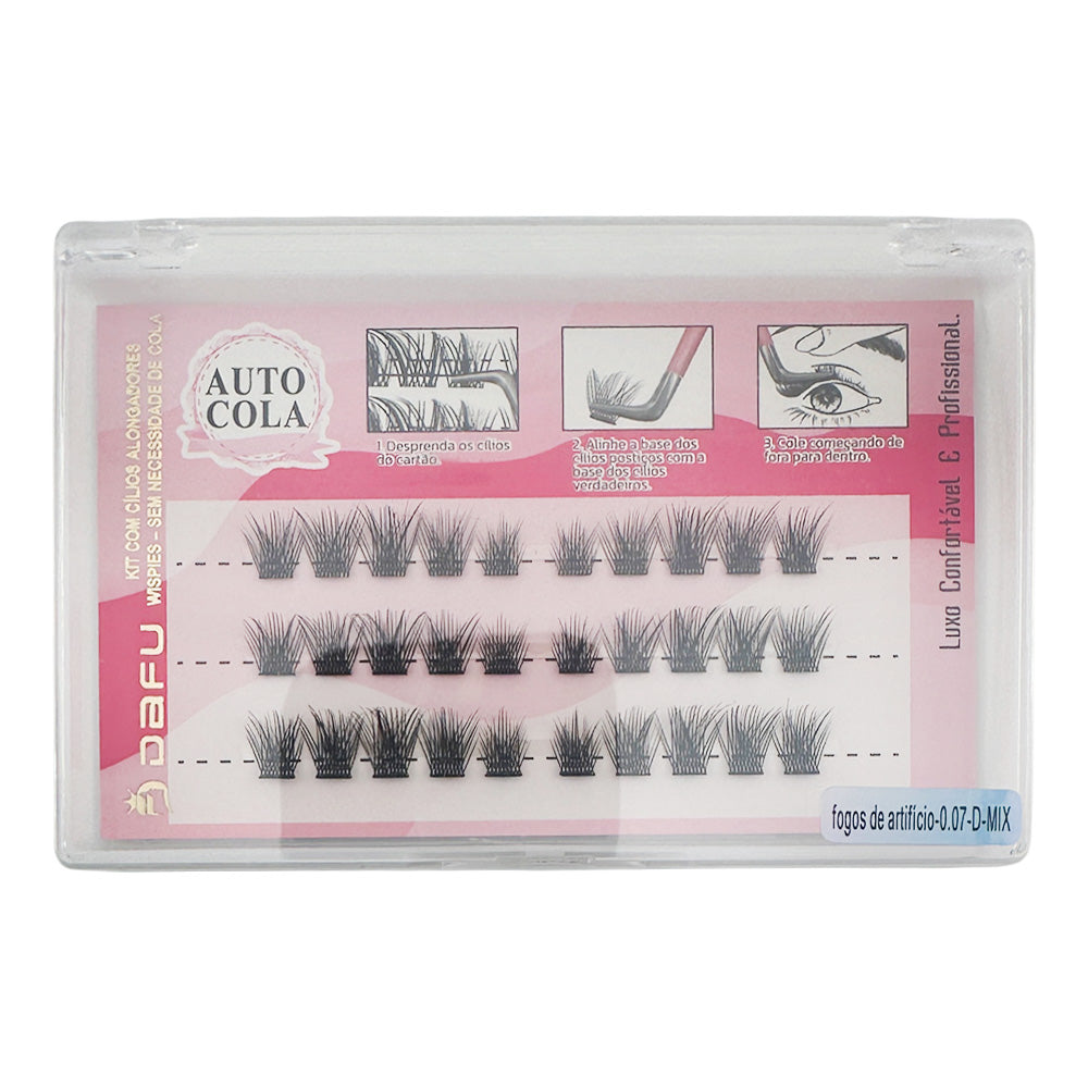 Kits Cílios Alongadores Wispies Auto Cola - Fogos de Artificio-0.07-D-MIX - DF107-FF39