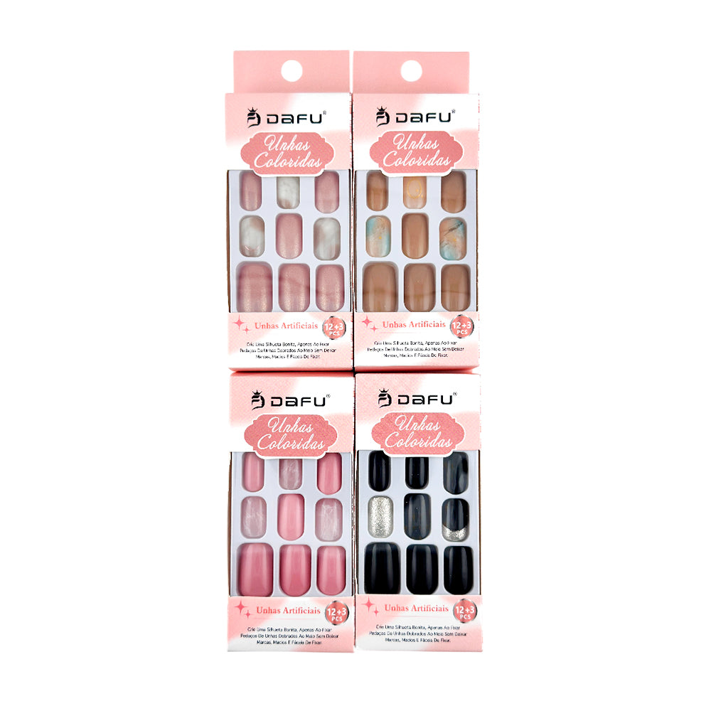 Unhas postiças artificias coloridas DF65-UP3207-4