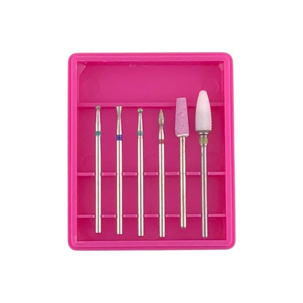 Kit de broca metal + cerâmica + quatz 6# para unha em gel DF103-DA25