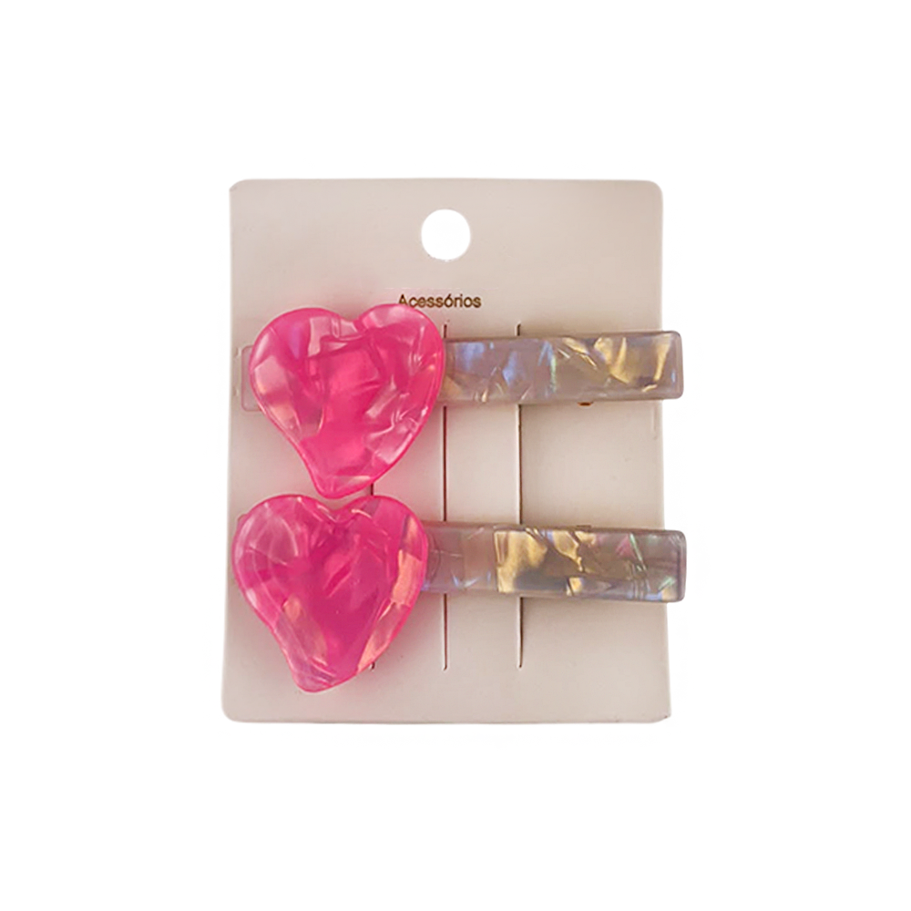 Presilha para cabelo Coração Brilhante - DF408-PR2002-02