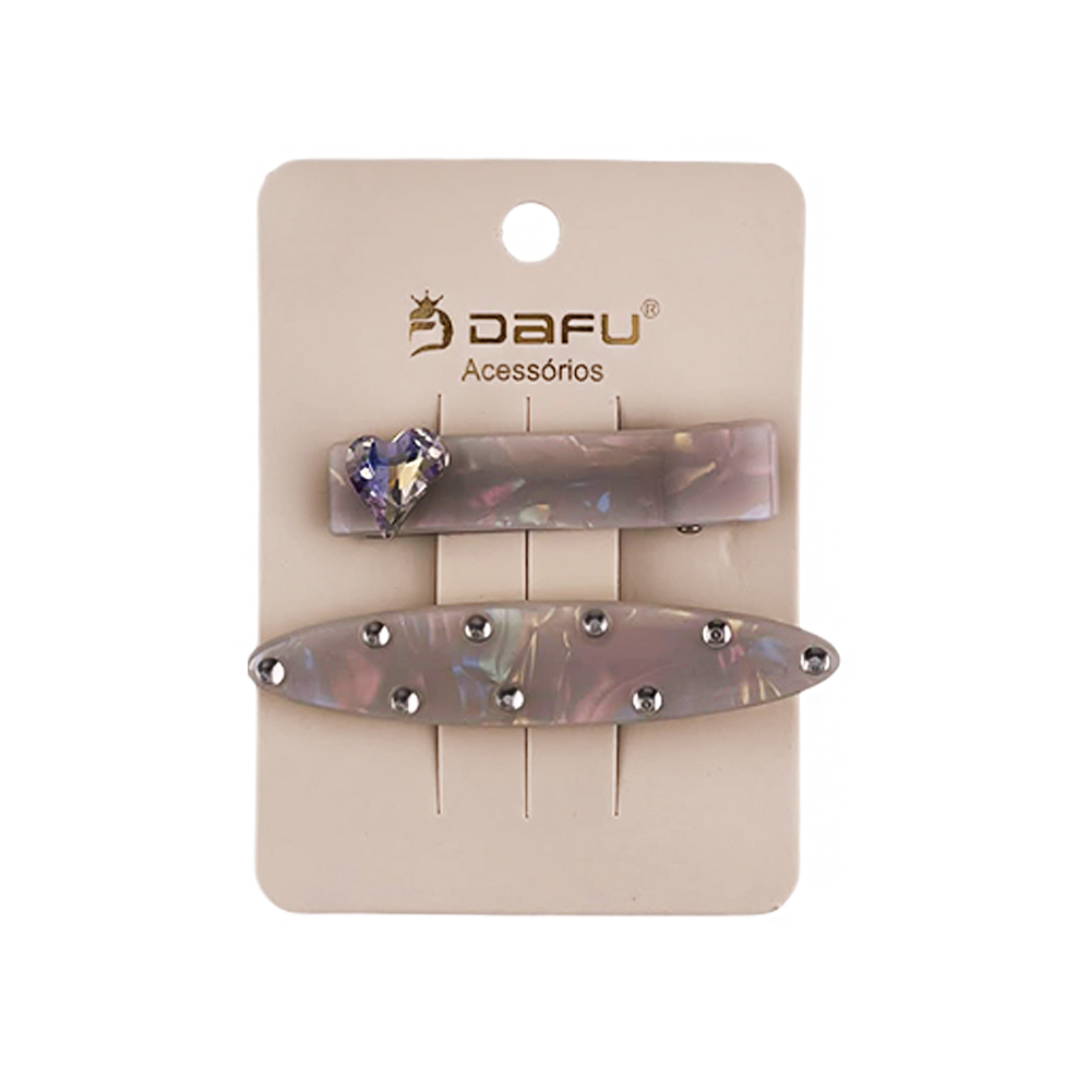 Presilha para Cabelo Delicada com Pedraria Estampada - DF408-PR4207-8