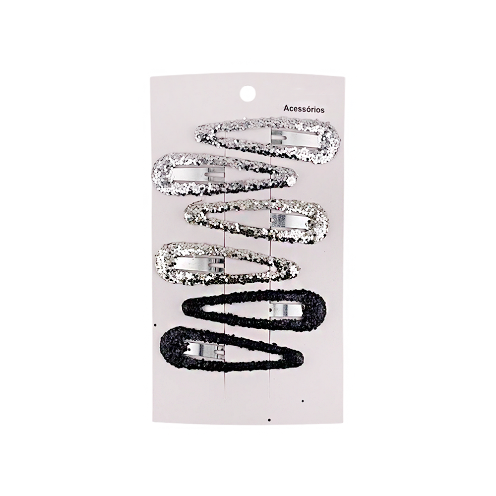 Presilha para Cabelo com Glitter Brilhante - DF410-PR3103-1