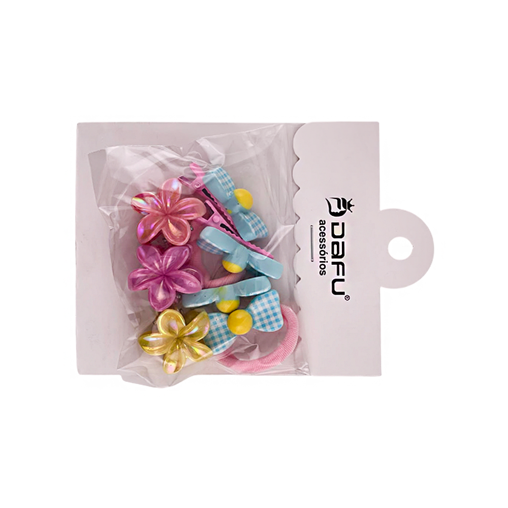 Presilha + Piranha para Cabelo Flor com Pedras - DF418-PR5105-5