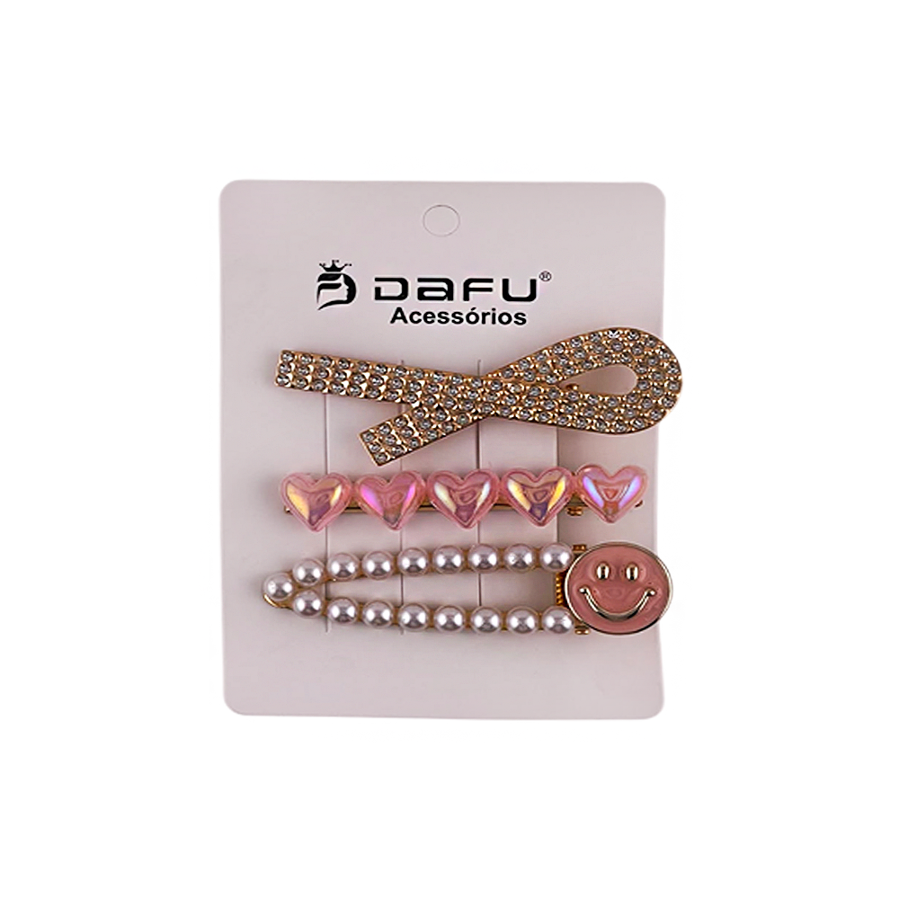 Presilha para Cabelo Delicada com Pedraria Colorida - DF419-PR1416-16