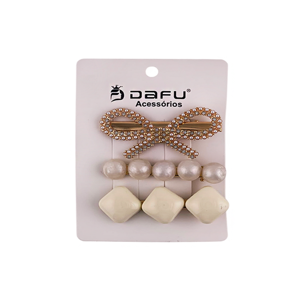 Presilha para Cabelo Laço com Perola - DF419-PR1416-11