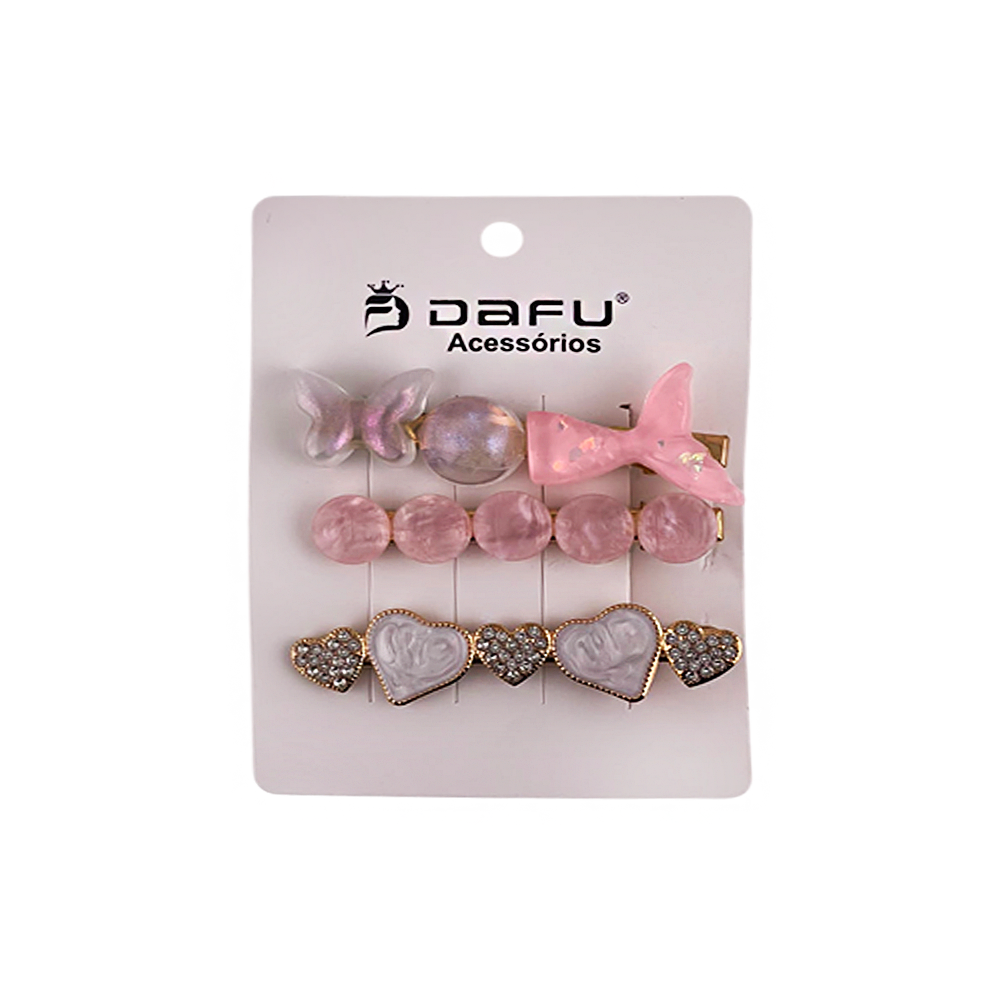 Presilha para Cabelo Coração Delicado Flor Sereia - DF419-PR1416-6