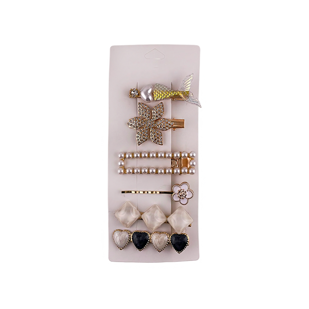 Kit Presilha para Cabelo Flor Sereia Perola Coração - DF419-PR1614-5