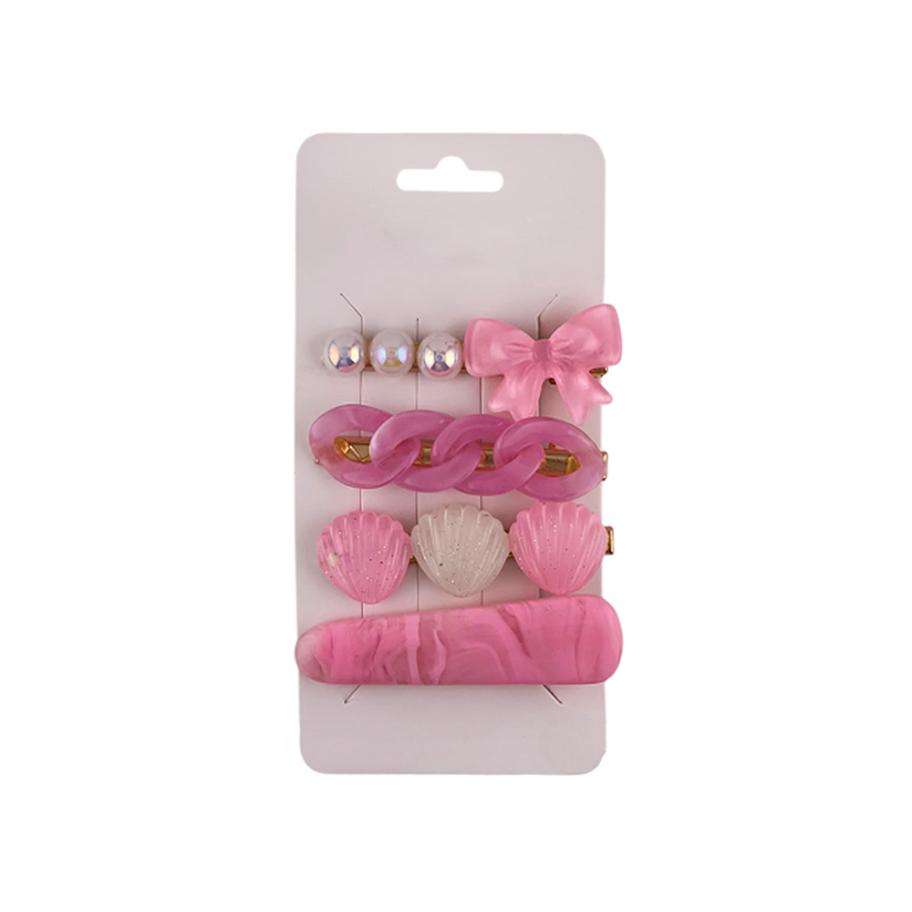 Presilha para Cabelo Delicado Laço Concha e Perola - DF419-PR1819-17
