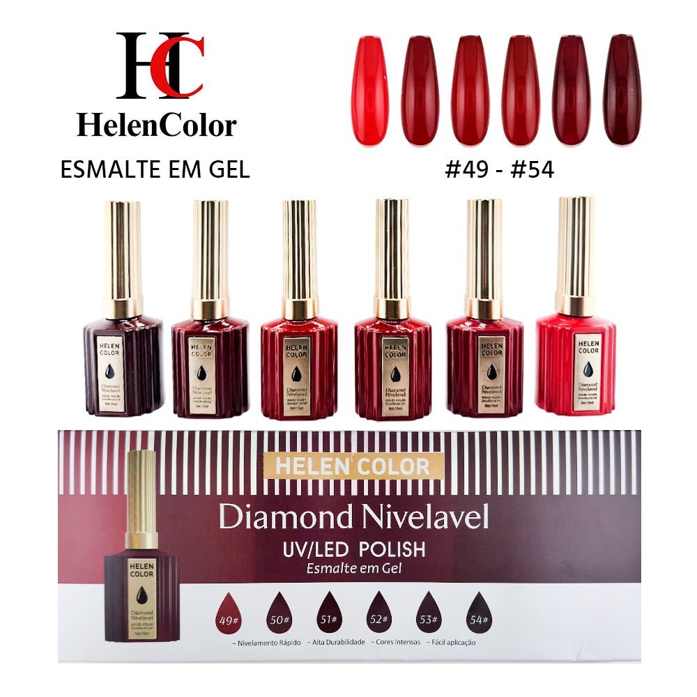 Kit esmalte em gel diamond nivelável Helen Color 15ml RZJY-22I