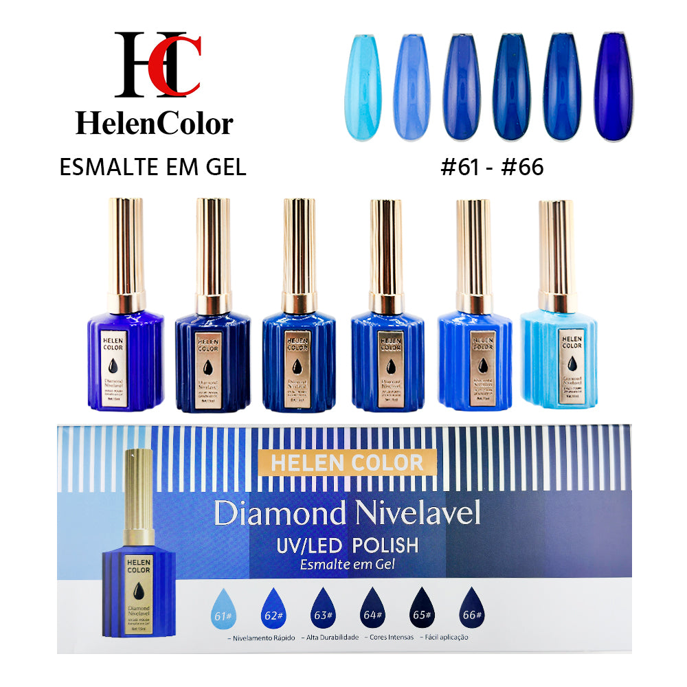Kit esmalte em gel diamond nivelável Helen Color 15ml RZJY-22K
