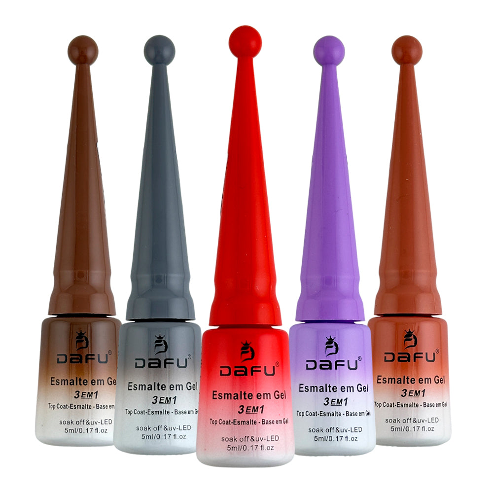 - Esmalte em Gel 3 em 1 - 5ml (76 Cores) 40 box - DF-ONE76