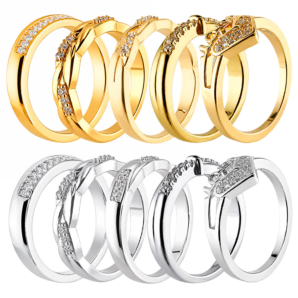 Anel Prata e Dourado (5 modelos) - DF504-AN9910-9